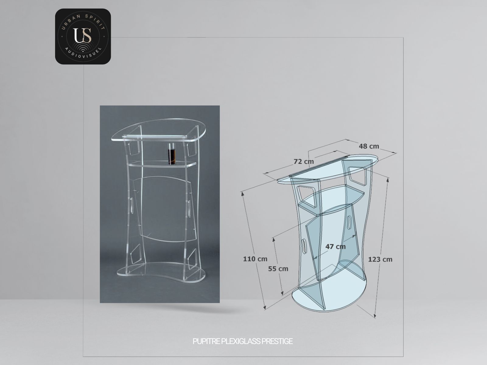 Pupitre Plexiglass Transparent – Haut de Gamme – Location – Image 3