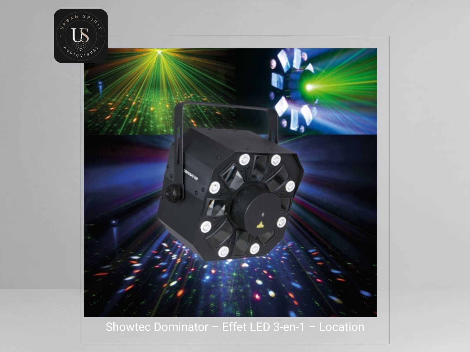 Projecteur effets LED SHOWTEC DOMINATOR 3-en-1 en location pour piste de danse