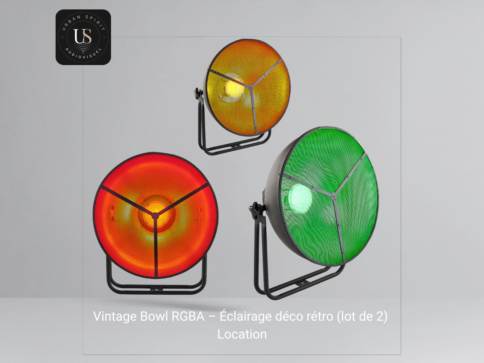 Vintage Bowl RGBA – Éclairage déco rétro (lot de 2) – Location – Image 2
