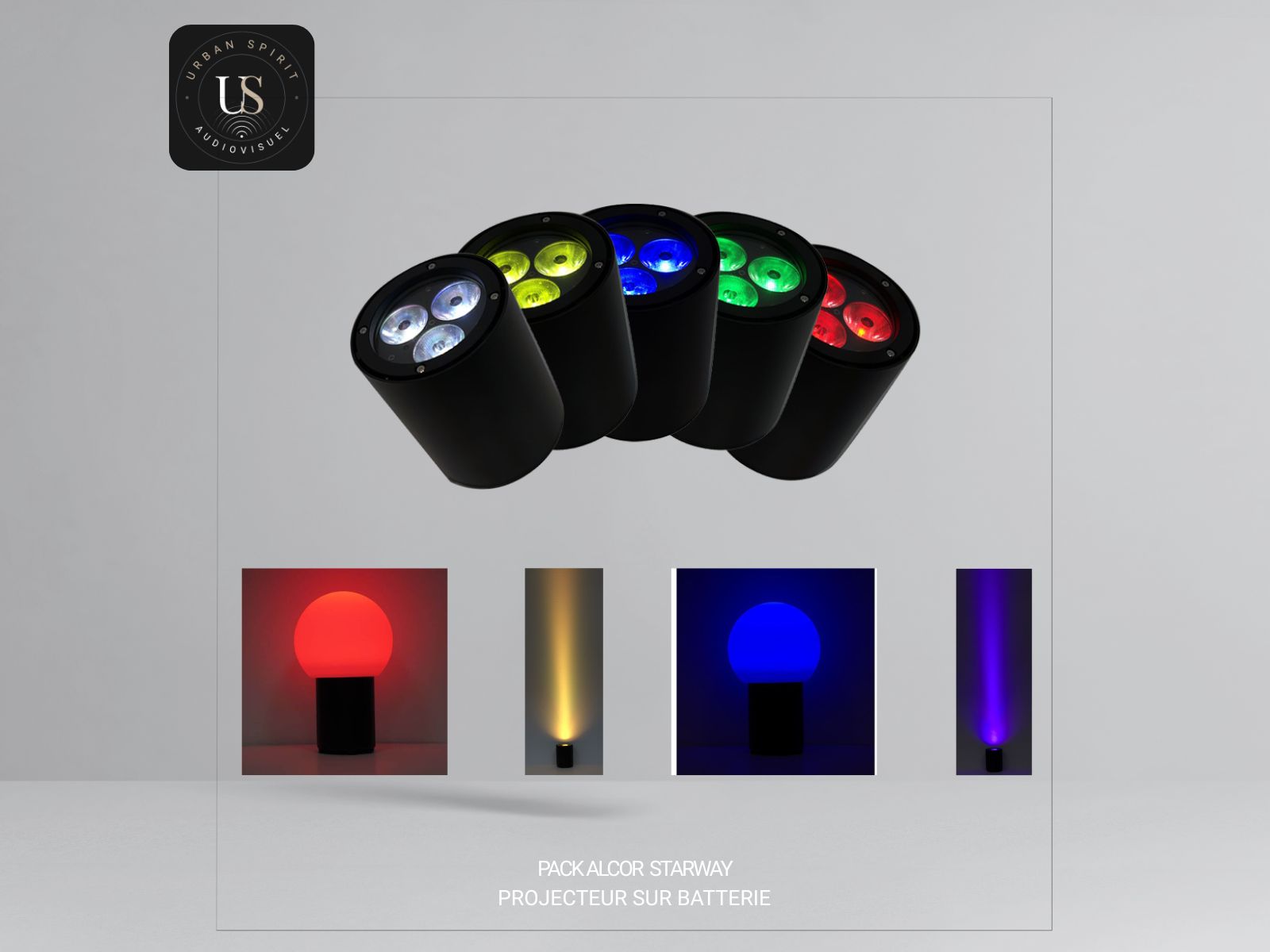 Pack Alcor Starway – Projecteurs LED sur batterie pour éclairage d’ambiance et décoratif