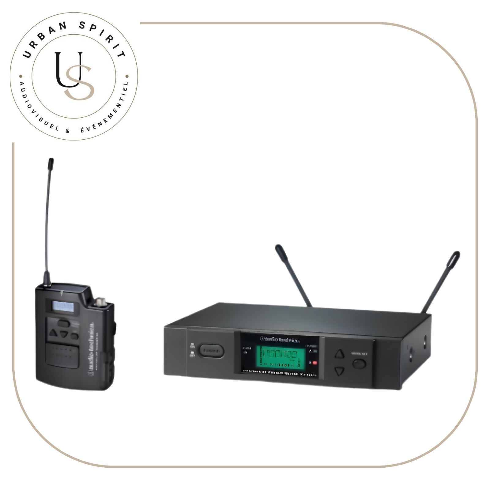 Audio-Technica ATW-3110b système HF ceinture rack récepteur et bodypack – location Urban Spirit Audiovisuel