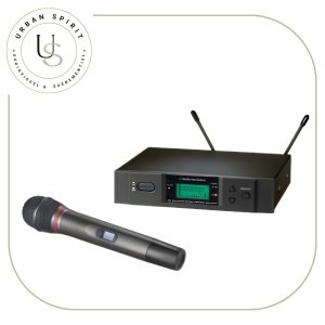 Audio-Technica ATW-3141B système HF rack récepteur et micro main à anneau rouge – location Urban Spirit Audiovisuel