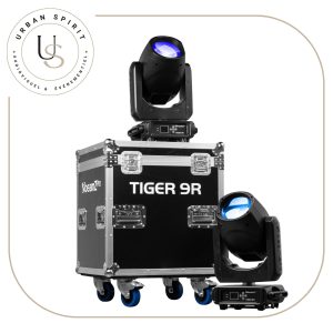BeamZ Tiger 9R lyre beam 260W pack 2 lyres avec flight case vue produit – location Urban Spirit Audiovisuel
