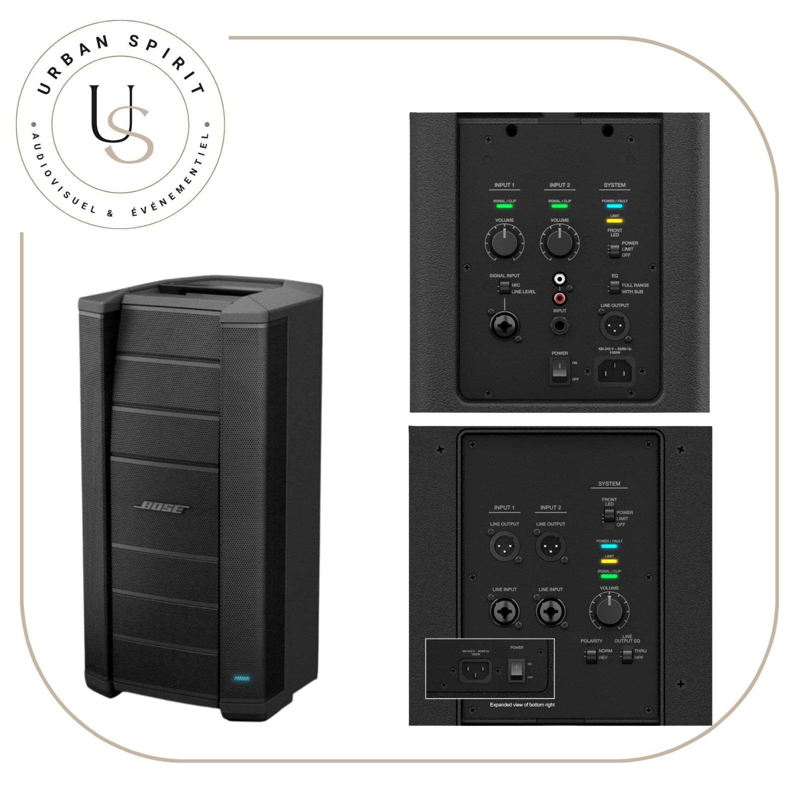 Bose F1 812 Flexible Array enceinte seule vue de face – location Urban Spirit Audiovisuel