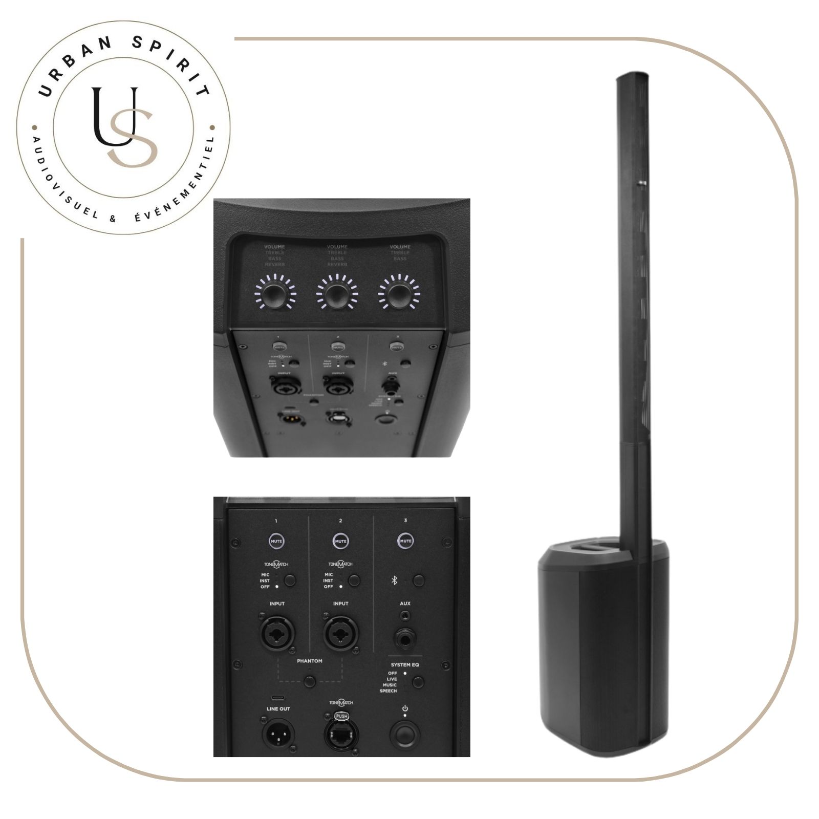 Bose L1 Pro16 panneau de contrôle 3 canaux et colonne 16 haut-parleurs – location Urban Spirit
