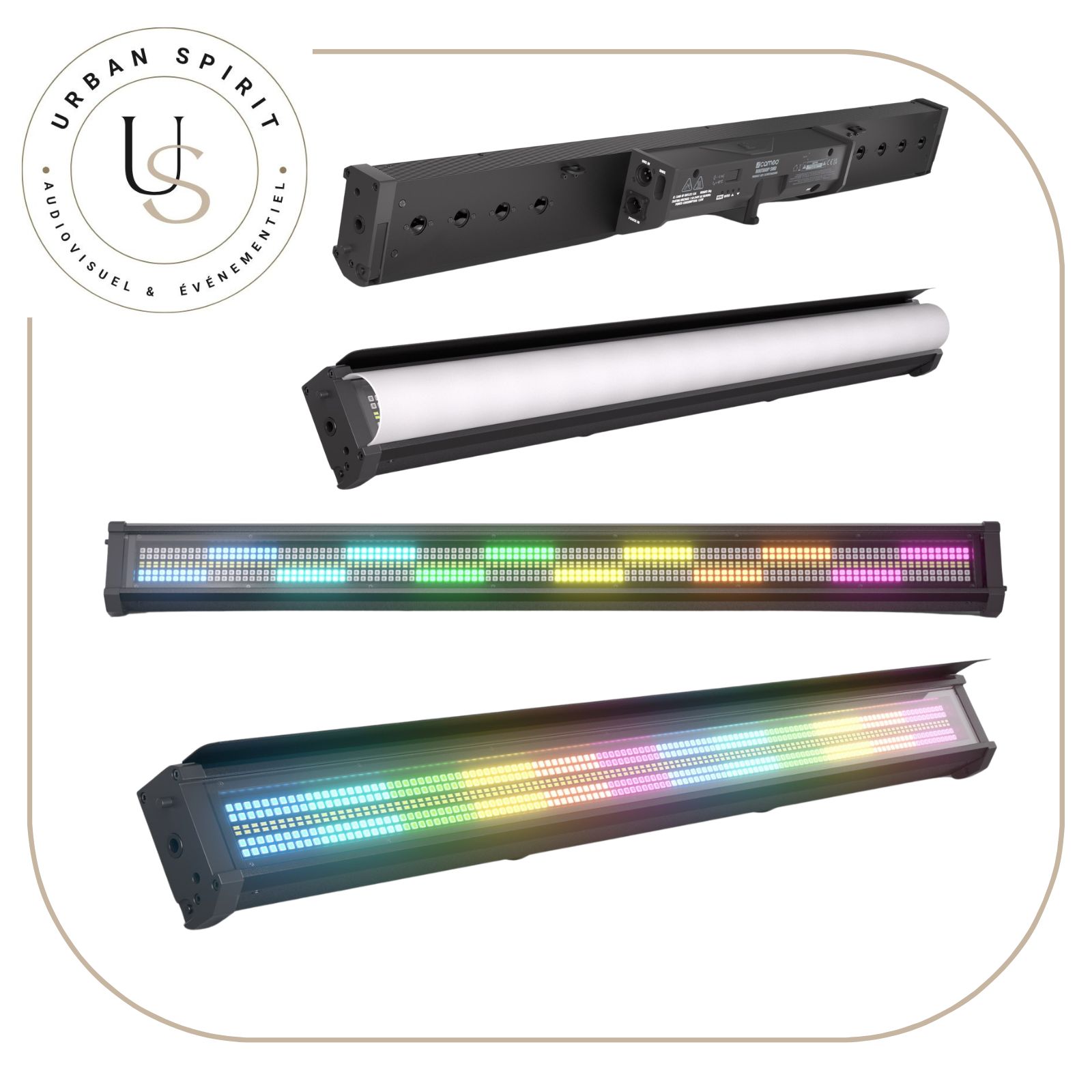 Cameo ROOT BAR barre LED linéaire RGBW vues produit – location éclairage Urban Spirit Audiovisuel