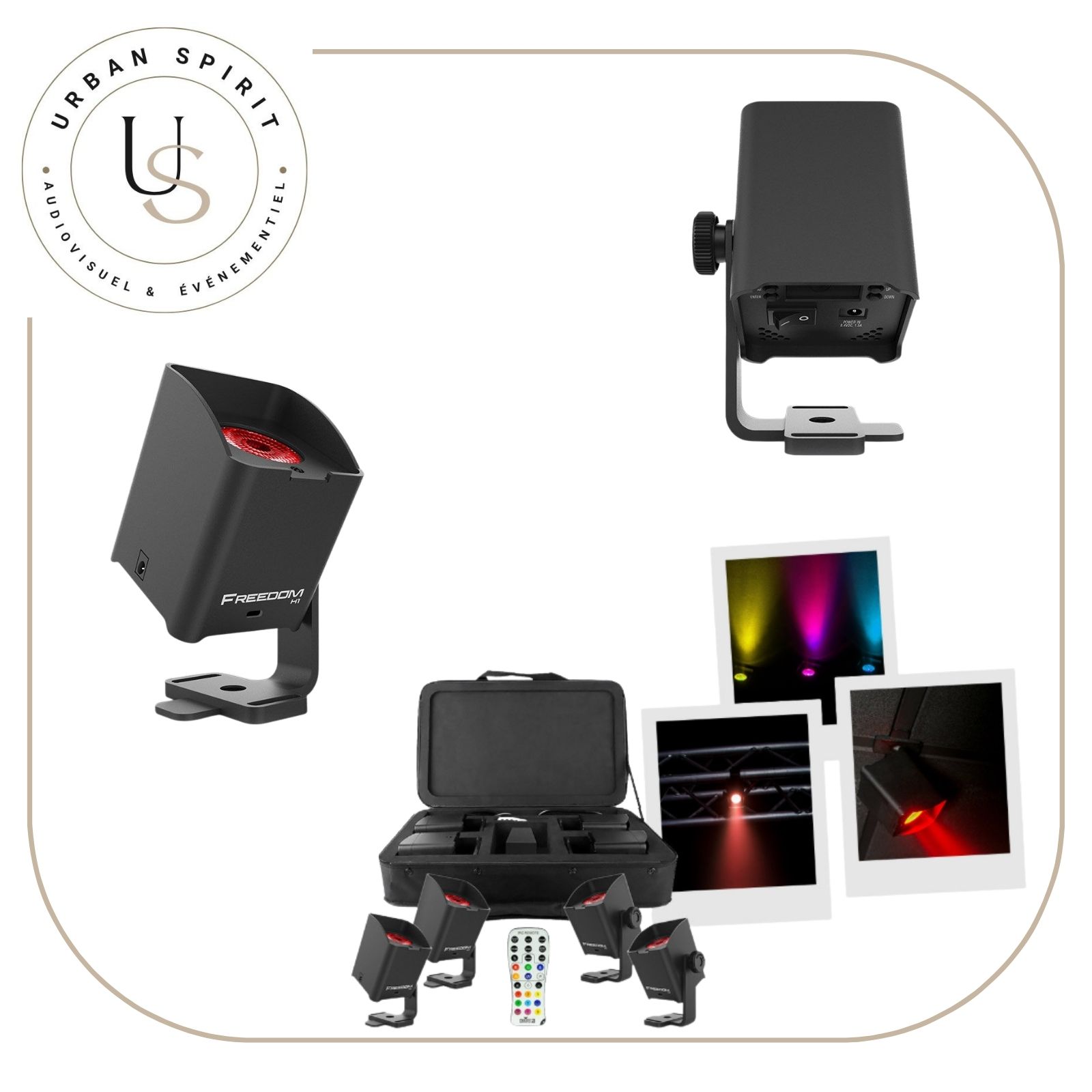 Chauvet Freedom Pack projecteurs LED sur batterie RGBWA+UV – location Urban Spirit Audiovisuel