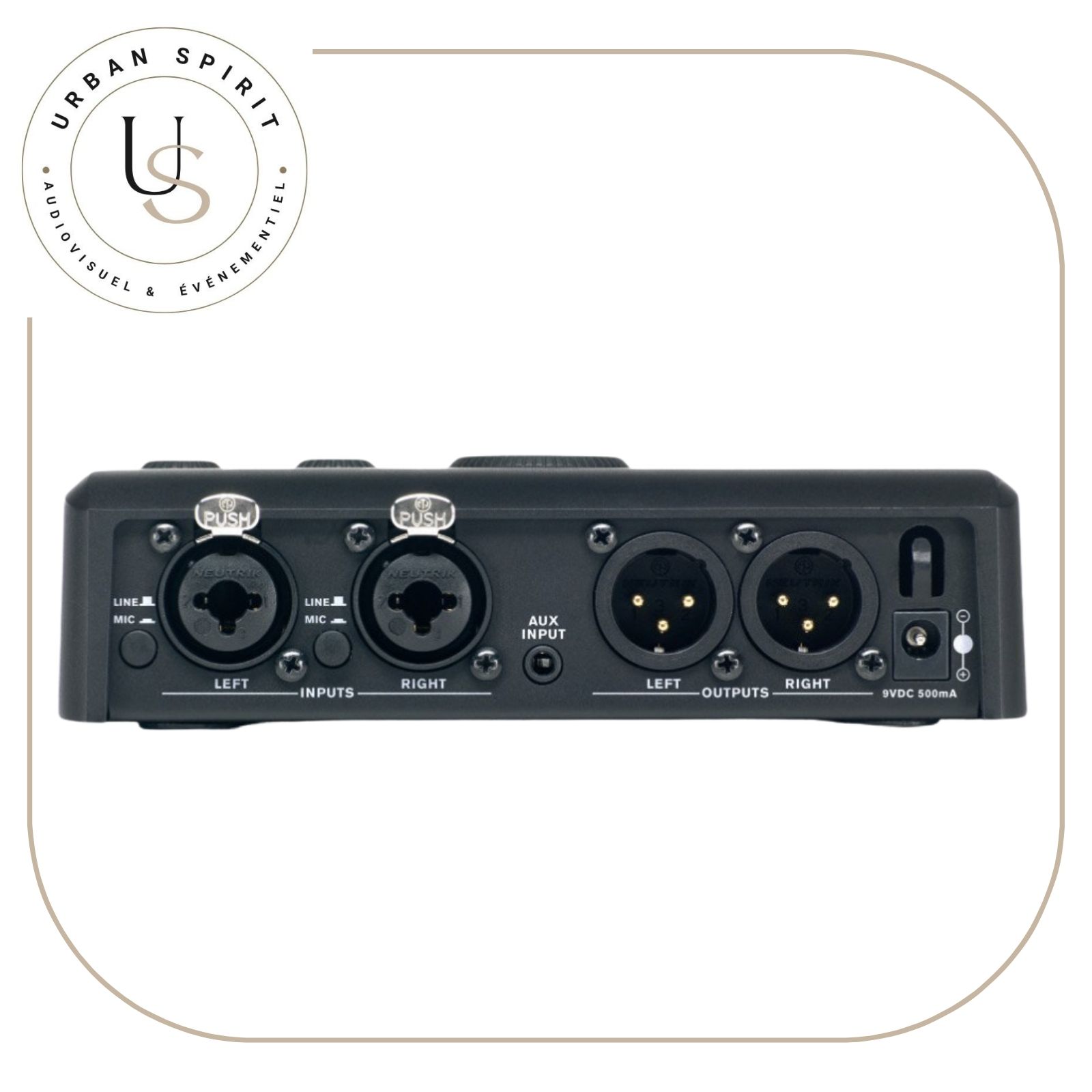 DBX GoRack processeur audio panneau arrière prises XLR Inputs Outputs – location Urban Spirit