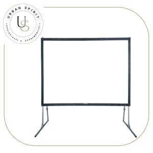 Écran de projection cadre sur pieds grande surface toile blanche – location Urban Spirit Audiovisuel