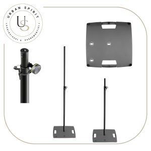 Gravity LS 431 B pied d'enceinte réglable base carrée logo Gravity – location Urban Spirit Audiovisuel
