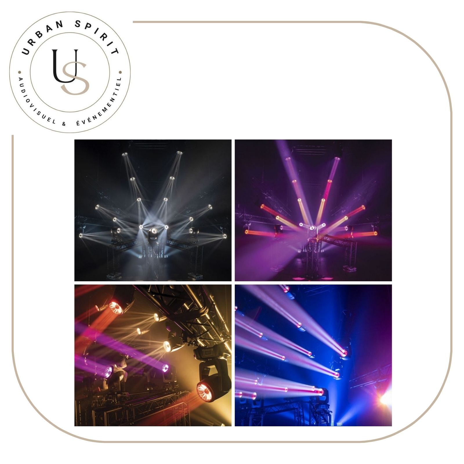 Infinity iFX-640 effets en situation concert blanc rouge orange bleu – location Urban Spirit Audiovisuel