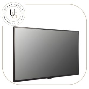 LG 55 pouces TV vue 3/4 écran allumé – location Urban Spirit Audiovisuel