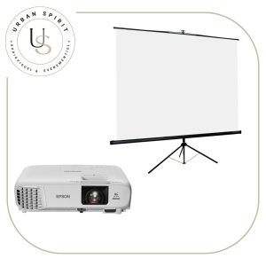 Pack vidéoprojecteur Pro #1 Epson avec écran sur trépied – location Urban Spirit Audiovisuel