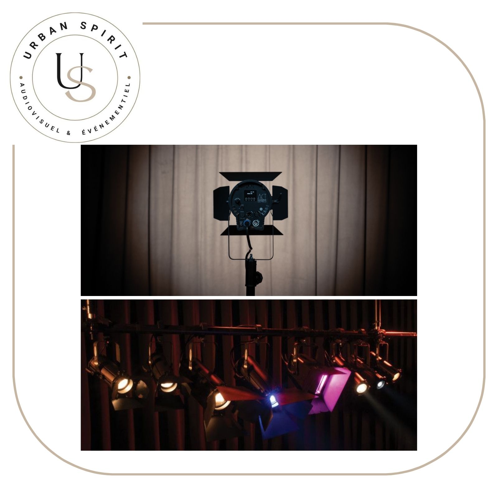 Showtec ACT Fresnel 50W blanc chaud projecteur LED scène – location Urban Spirit Audiovisuel