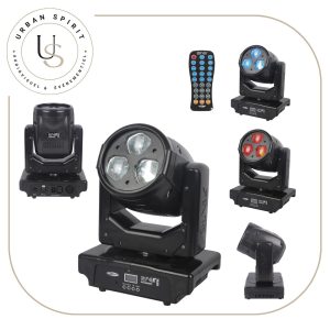 Showtec Shark Beam FX One lyre beam/wash 3×40W RGBW 5 vues produit télécommande – location Urban Spirit Audiovisuel