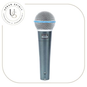Shure Beta 58A micro filaire dynamique supercardioïde anneau bleu – location Urban Spirit Audiovisuel