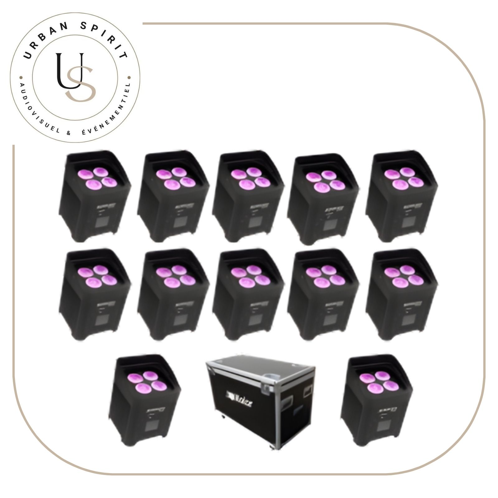 Flotte de Starway BoxKolor en flight case – location éclairage autonome Urban Spirit Audiovisuel