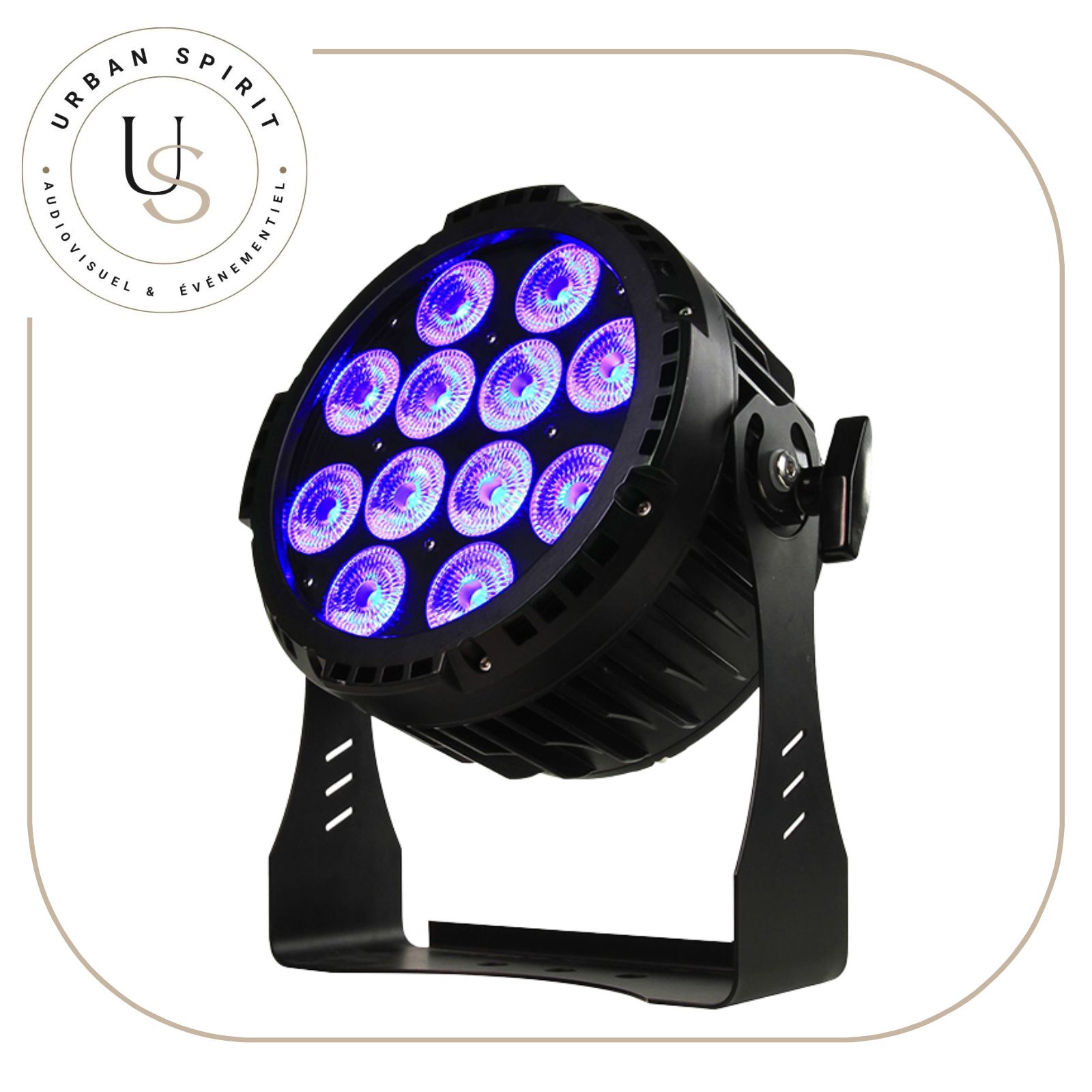 Starway EarthKolor projecteur LED 12 LEDs RGBAW+UV sur batterie bleu violet – location Urban Spirit