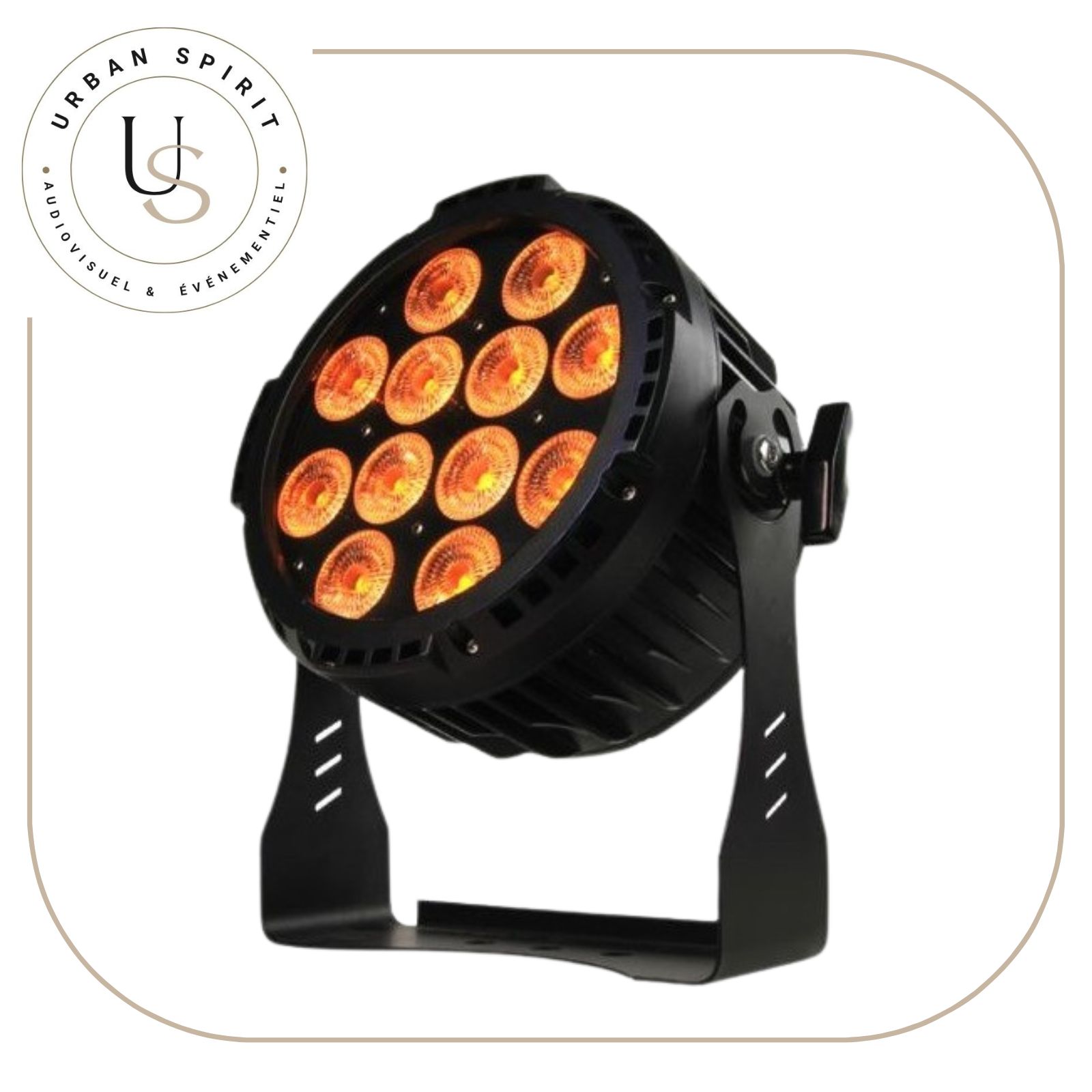 Starway EarthKolor projecteur LED sur batterie éclairage orange – location Urban Spirit Audiovisuel