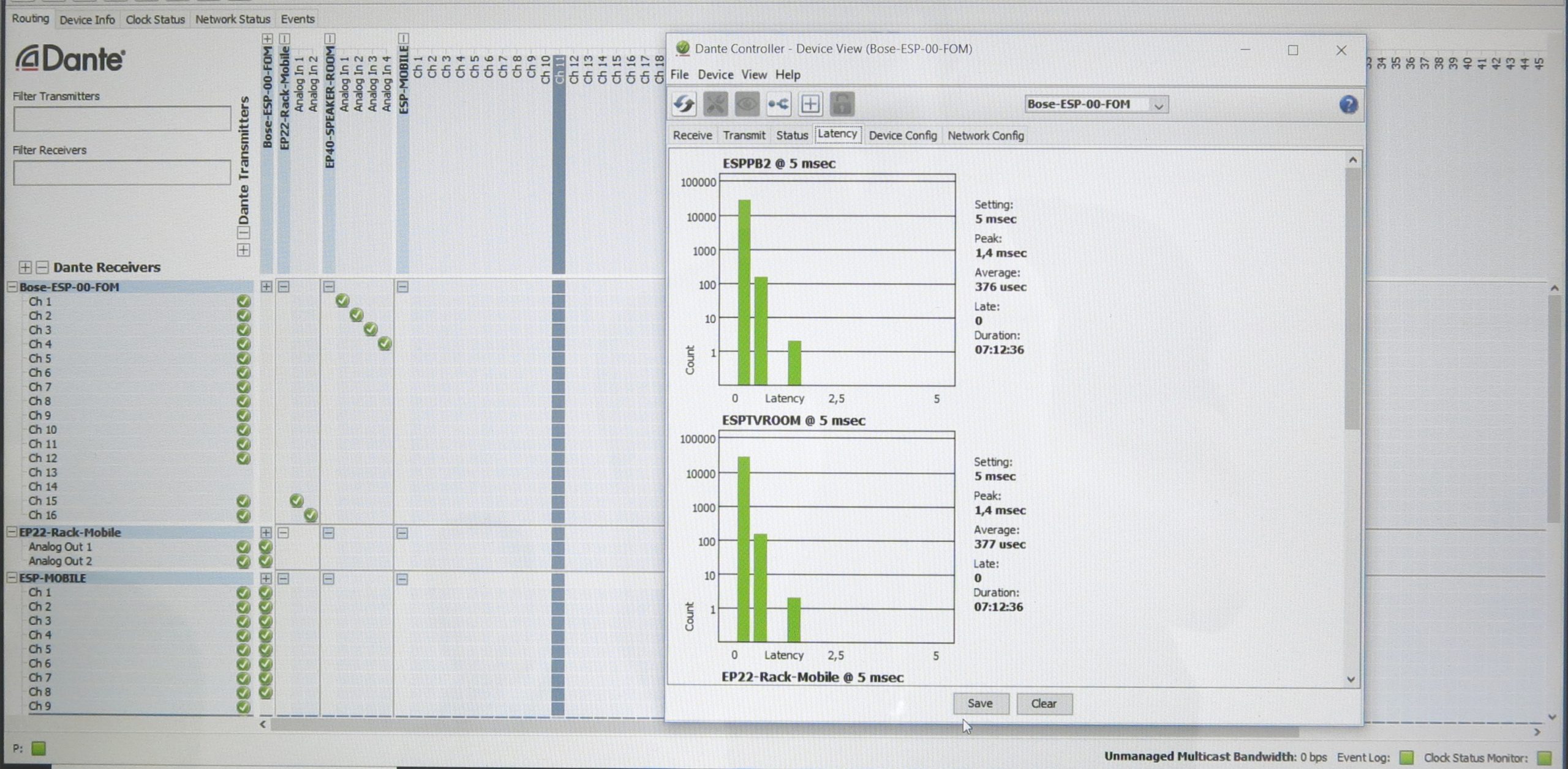 Diagnostic technique en temps réel via le logiciel Dante Controller — Urban Spirit