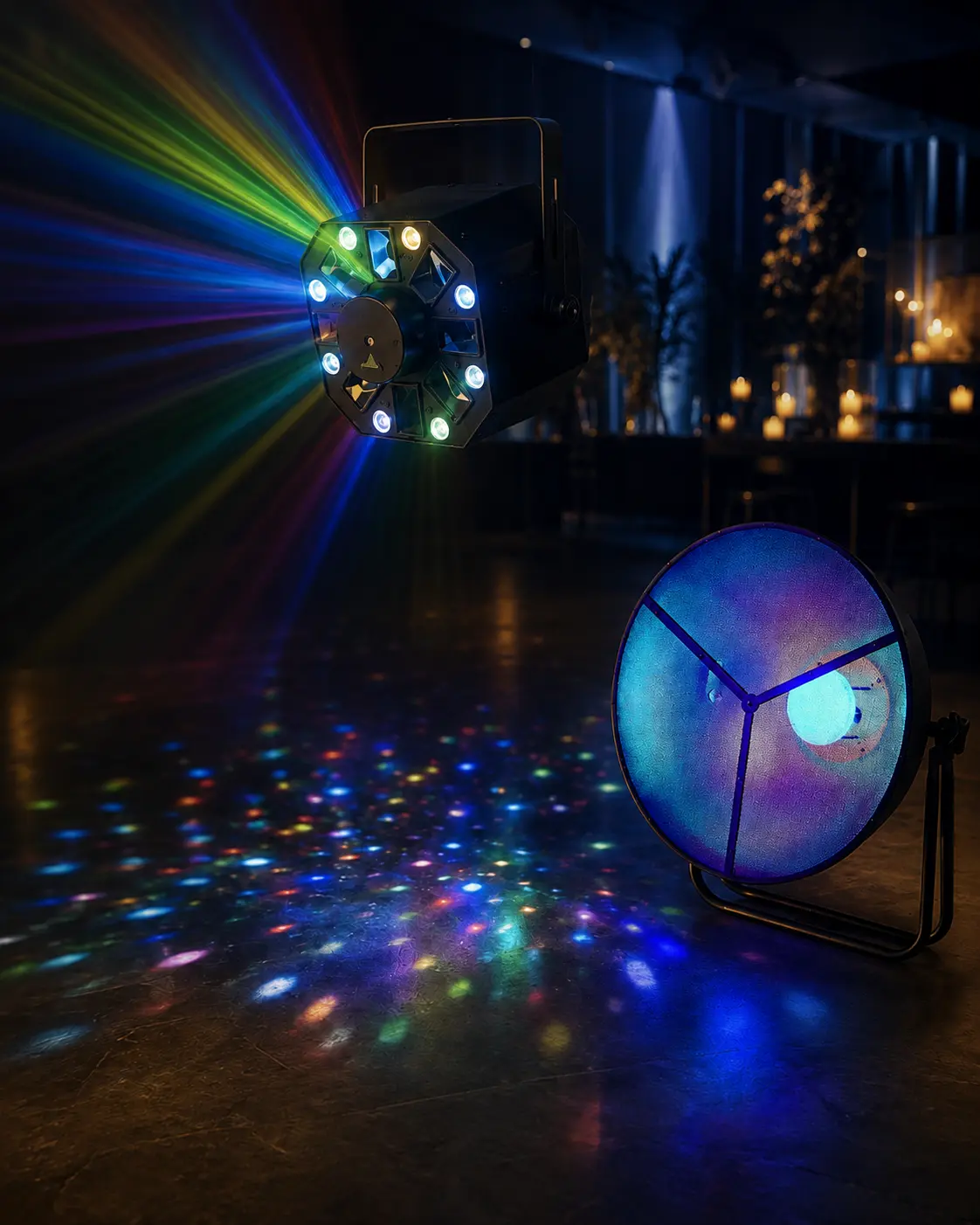 Jeux de lumières Urban Spirit, faisceaux multicolores