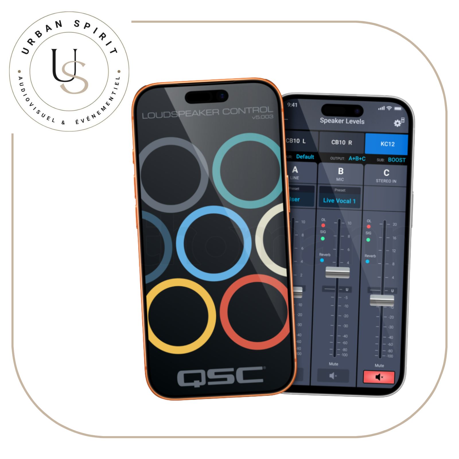 Application mobile de contrôle de l’enceinte QSC CB10