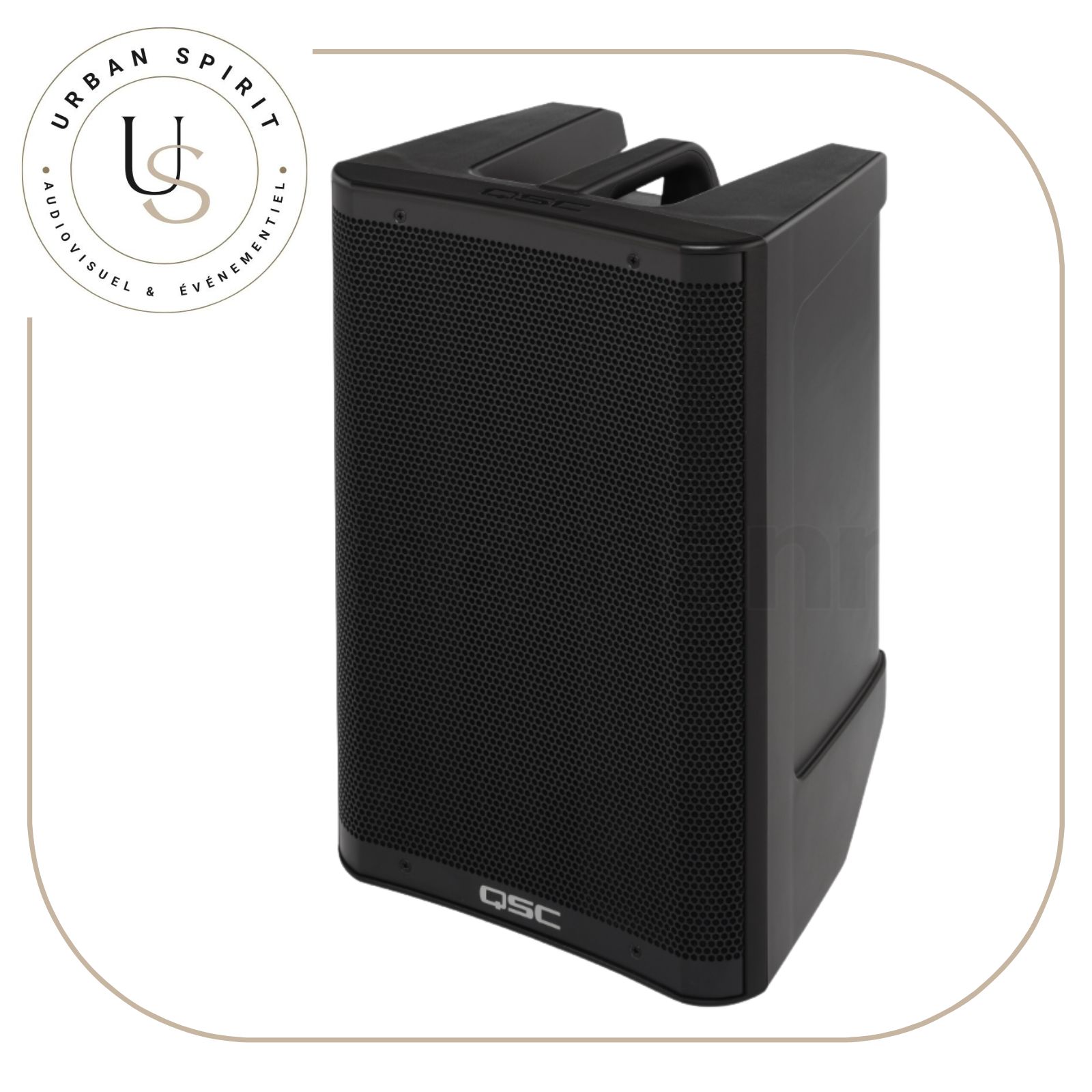Enceinte autonome sur batterie QSC CB10 vue de face